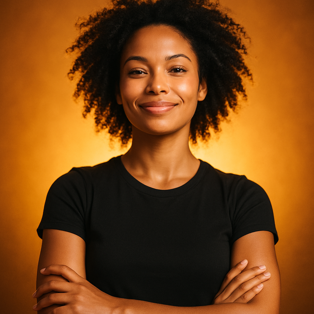 Confident young woman smiling with her arms crossed